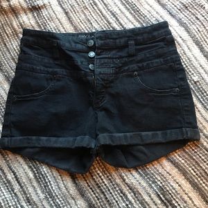 High Waisted Black Denim Shorts-perfect condition!